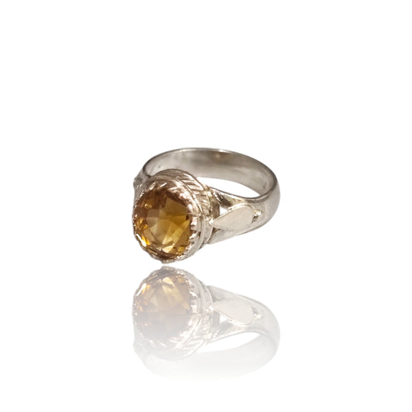 Natural Citrine Silver Ring 2.95 Ct