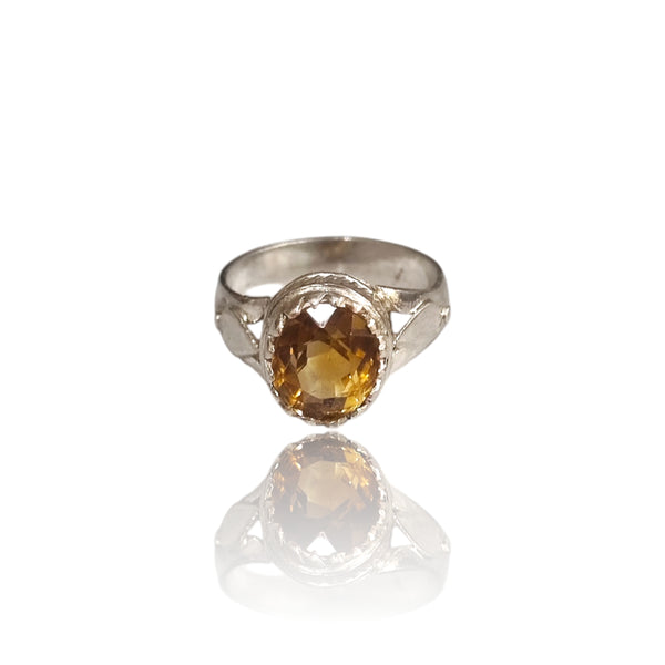 Natural Citrine Silver Ring 2.95 Ct