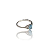 Natural Blue Topaz Ladies Silver Ring 1.70 Gms