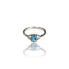 Natural Blue Topaz Ladies Silver Ring 1.70 Gms