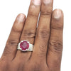 Natural Ruby Silver Ring 10.5 Ct