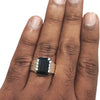 Natural Black Tourmaline Silver Ring 6.41 Ct