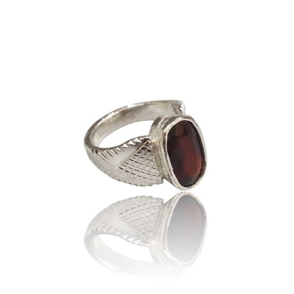 Natural Hessonite Silver Ring 5.08 Ct