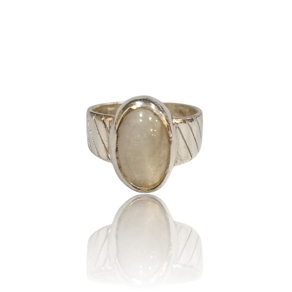 Natural Moonstone Silver Ring 6.83 Ct