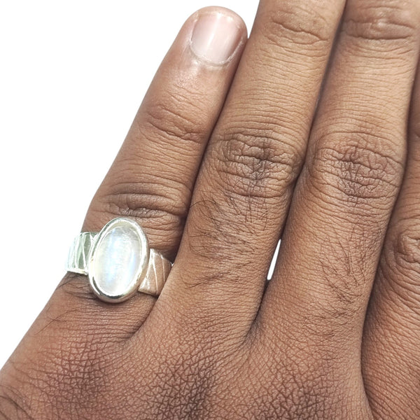 Natural Moonstone Silver Ring 6.83 Ct