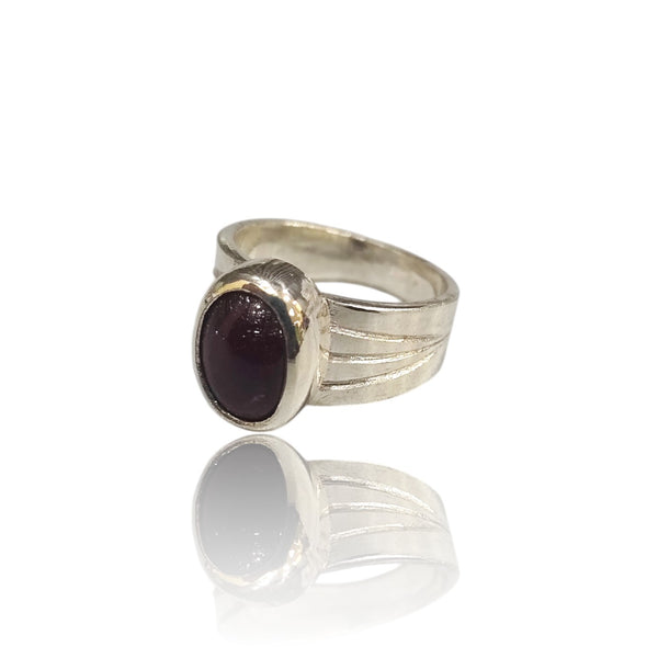 Natural Ruby Silver Ring 4.96 Ct