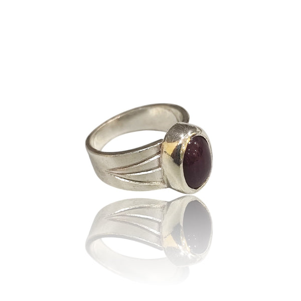 Natural Ruby Silver Ring 4.96 Ct