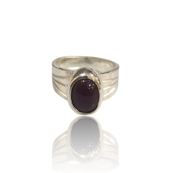 Natural Ruby Silver Ring 4.96 Ct