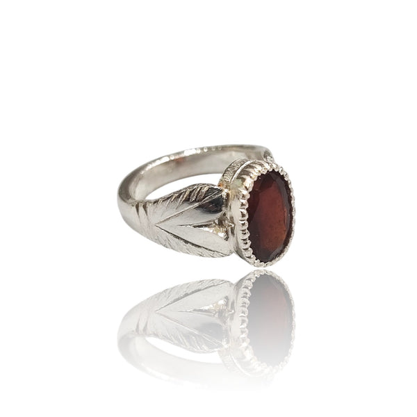 Natural Hessonite Silver Ring 4.85 Ct