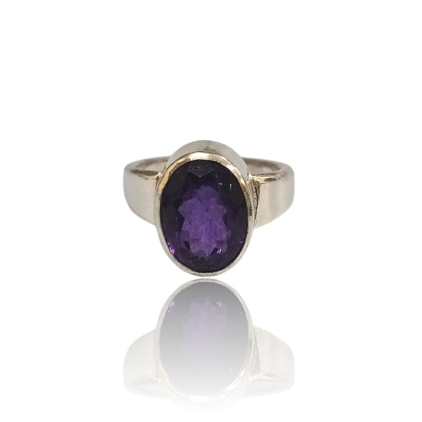 Natural Amethyst Silver Ring 7.91 Ct
