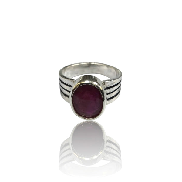 Natural Ruby Silver Ring 5.25 Ct