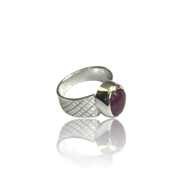 Natural Ruby Silver Ring 4.93 Ct