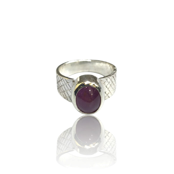 Natural Ruby Silver Ring 4.93 Ct