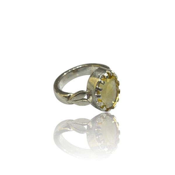 Natural Citrine Silver Ring 5.02 Ct