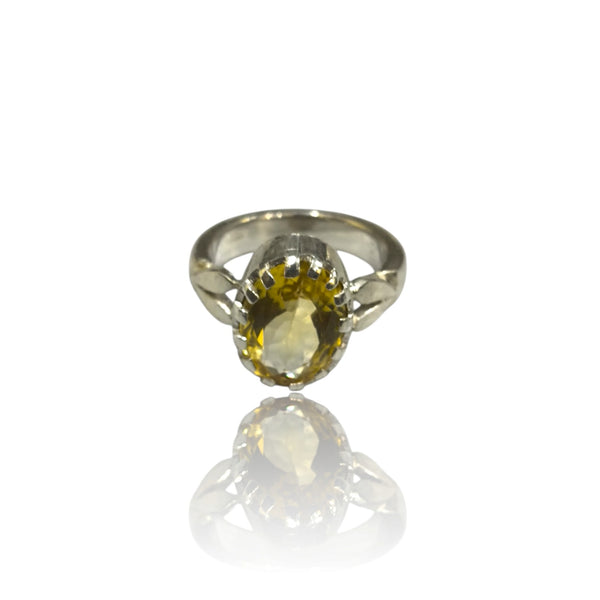 Natural Citrine Silver Ring 5.02 Ct