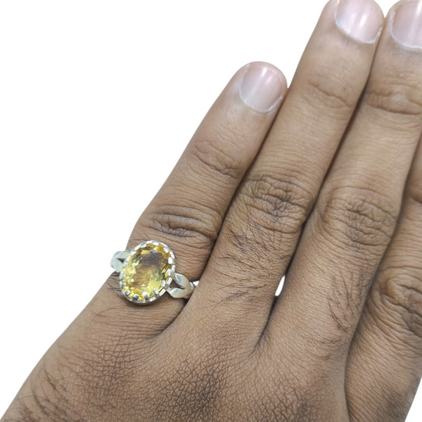 Natural Citrine Silver Ring 5.02 Ct