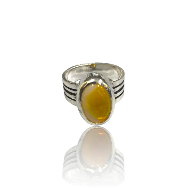 Natural Opal Silver Ring 5.93 Ct