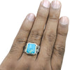 Natural Irani Fairoos Silver Ring 9.81 Ct