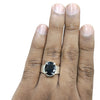 Natural Black Tourmaline Silver Ring 6.41 Ct