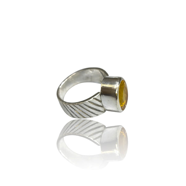 Natural Citrine Silver Ring 4.25 Ct