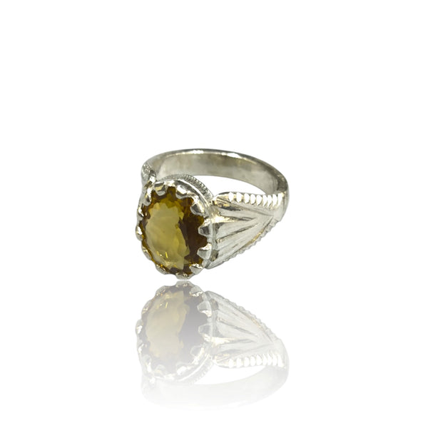 Natural Citrine Silver Ring 4.40 Ct