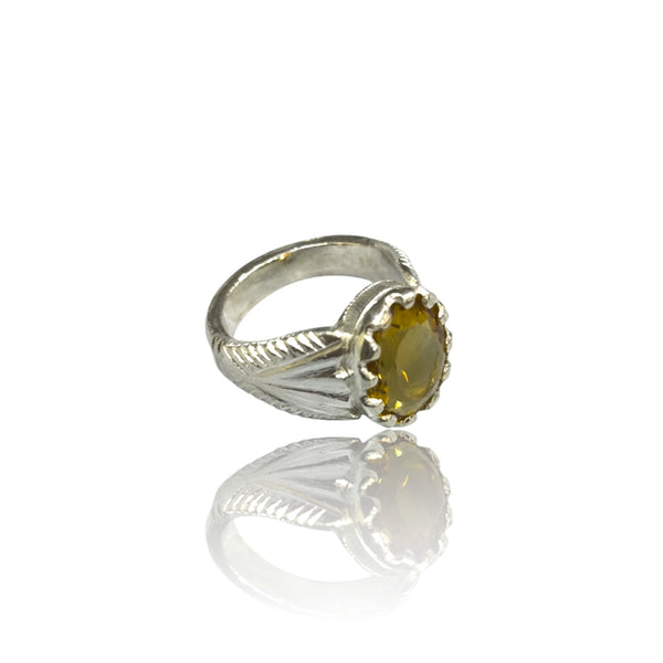 Natural Citrine Silver Ring 4.40 Ct