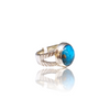 Natural Irani Fairoos Silver Ring 8.88 Ct — side view, lab certified natural Irani firoza turquoise
