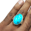 Natural Irani Fairoos Silver Ring 21.93 Ct — natural Irani firoza turquoise ring view 4