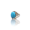 Natural American firoza turquoise silver ring 13.68ct — lab certified Click Gems