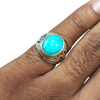 Natural Irani Fairoos Silver Ring 4.12 Ct — natural Irani firoza turquoise ring view 4