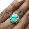 Natural Irani Fairoos Silver Ring 7.64 Ct — natural Irani firoza turquoise ring view 4