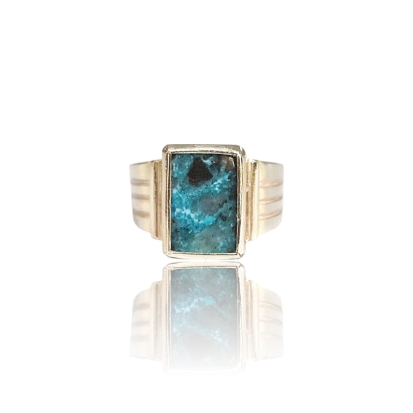 Natural Irani Fairoos Silver Ring 9.28 Ct