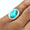Natural Irani Fairoos Silver Ring 11.50 Ct — natural Irani firoza turquoise ring view 4