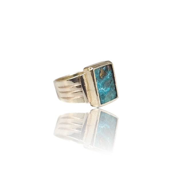 Natural Irani Fairoos Silver Ring 9.28 Ct