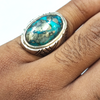 Natural Irani Fairoos Silver Ring 23.00 Ct — natural Irani firoza turquoise ring view 4