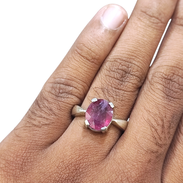 Natural Ruby Silver Ring 6.22 Ct — natural natural ruby manik ring view 4