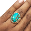 Natural Irani Fairoos Silver Ring 15.35 Ct — natural Irani firoza turquoise ring view 4