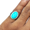 Natural American Fairoos Silver Ring 9.55 Ct — natural American firoza turquoise ring view 4