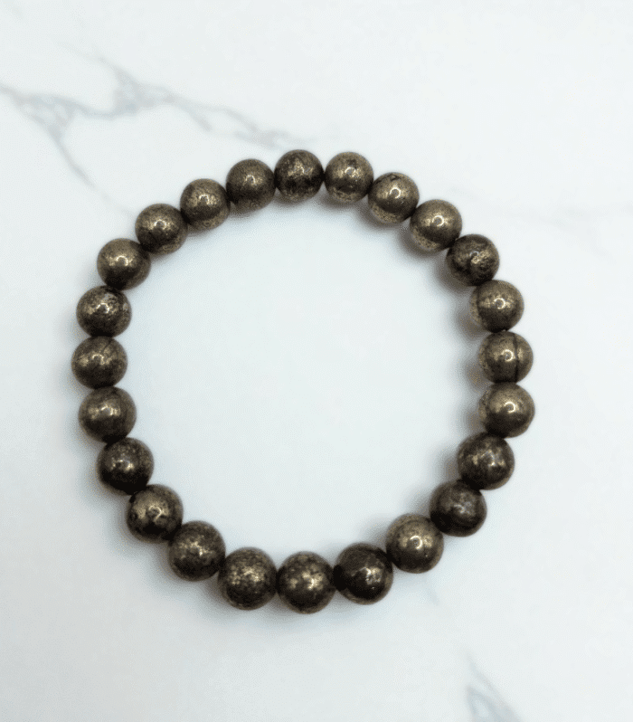 Natural Pyrite | Stretchable Round Beads Bracelet