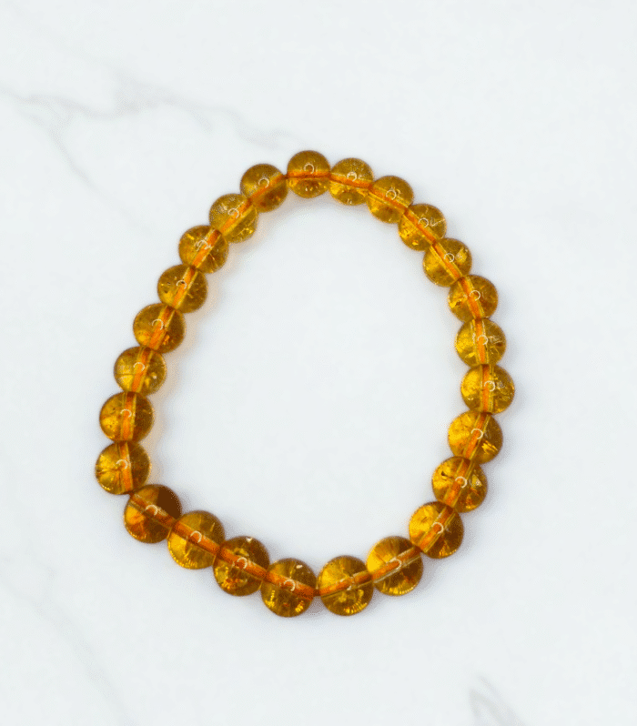 Natural Citrine | Stretchable Round Beads Bracelet