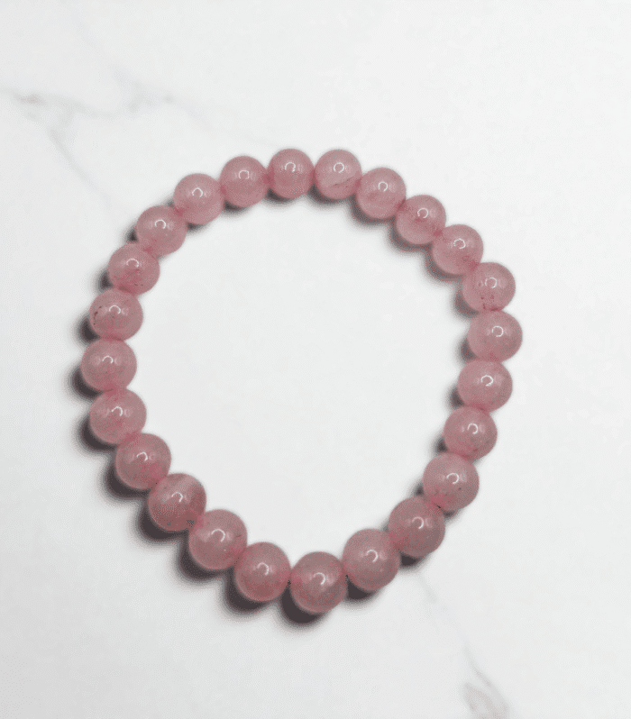 Natural Rose Quartz | Stretchable Round Beads Bracelet