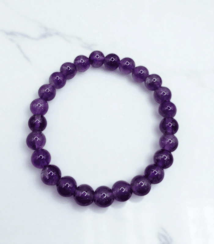 Natural Amethyst (Katela) | Stretchable Round Beads Bracelet