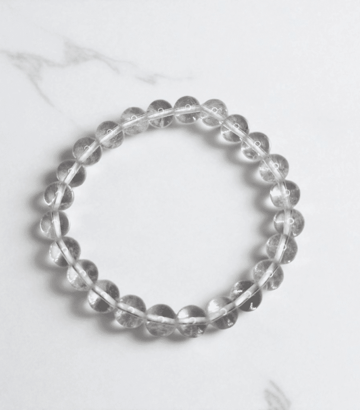Natural White Crystal | Stretchable Round Beads Bracelet