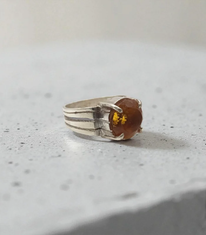 Natural Citrine Silver Ring 5.51 Carat